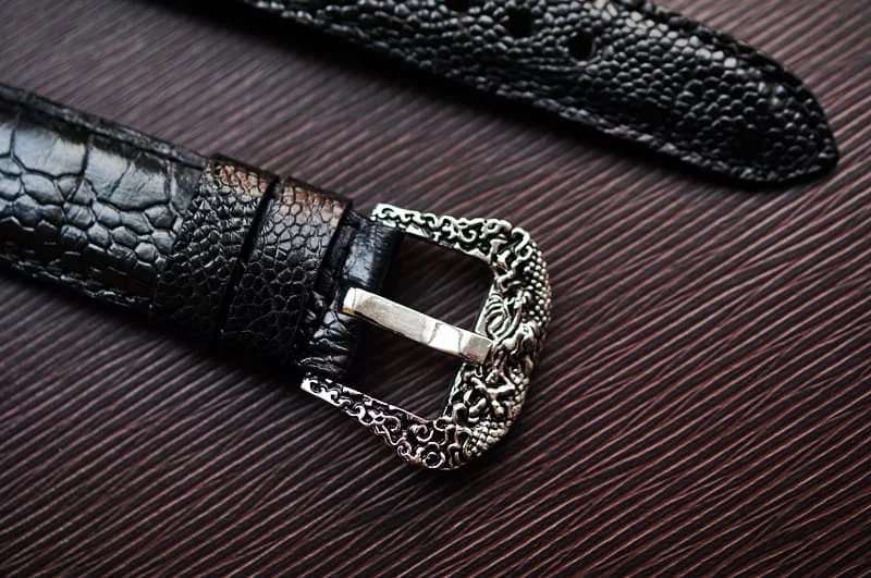 Handmade Ostrich Leg Strap 5 incl. Lugs Adapter + Dragon Buckle for Apple Watch (or Apple Watch Sport) 42mm or 38mm – image 2